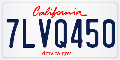 CA license plate 7LVQ450