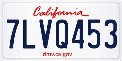 CA license plate 7LVQ453