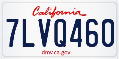 CA license plate 7LVQ460