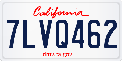 CA license plate 7LVQ462