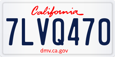 CA license plate 7LVQ470