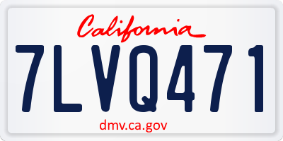 CA license plate 7LVQ471