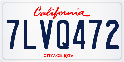 CA license plate 7LVQ472