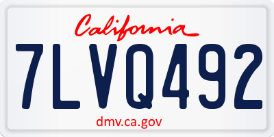 CA license plate 7LVQ492