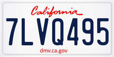 CA license plate 7LVQ495