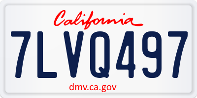 CA license plate 7LVQ497