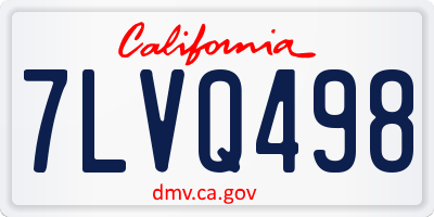 CA license plate 7LVQ498