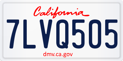 CA license plate 7LVQ505