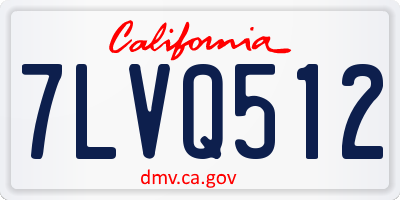 CA license plate 7LVQ512