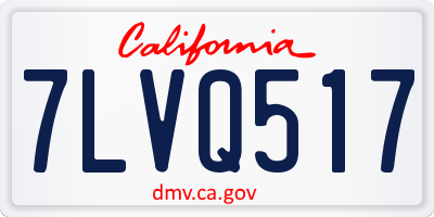 CA license plate 7LVQ517