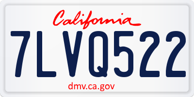 CA license plate 7LVQ522