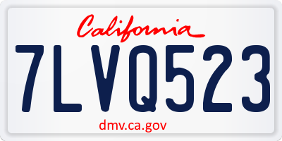 CA license plate 7LVQ523