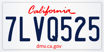 CA license plate 7LVQ525