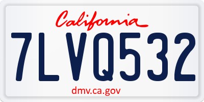 CA license plate 7LVQ532