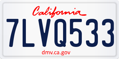 CA license plate 7LVQ533