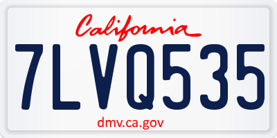 CA license plate 7LVQ535