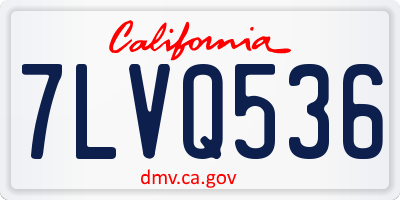CA license plate 7LVQ536