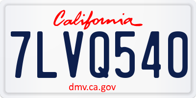 CA license plate 7LVQ540