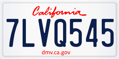 CA license plate 7LVQ545