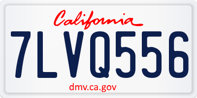 CA license plate 7LVQ556