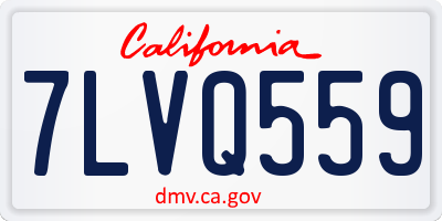 CA license plate 7LVQ559