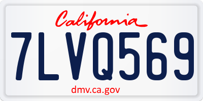 CA license plate 7LVQ569