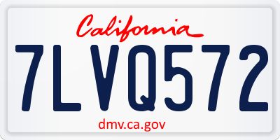CA license plate 7LVQ572