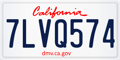 CA license plate 7LVQ574