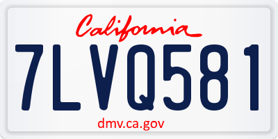 CA license plate 7LVQ581