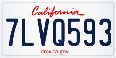 CA license plate 7LVQ593