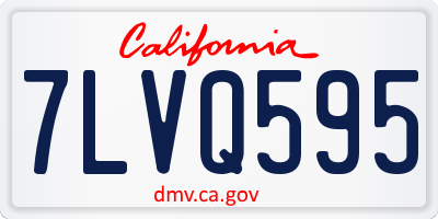 CA license plate 7LVQ595
