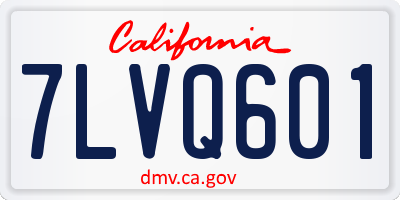 CA license plate 7LVQ601