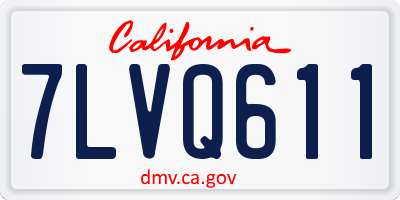 CA license plate 7LVQ611