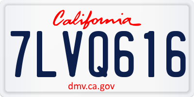 CA license plate 7LVQ616