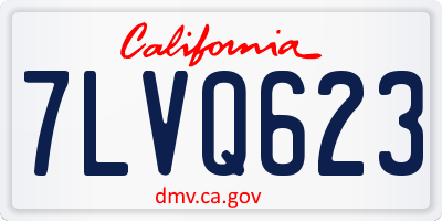 CA license plate 7LVQ623