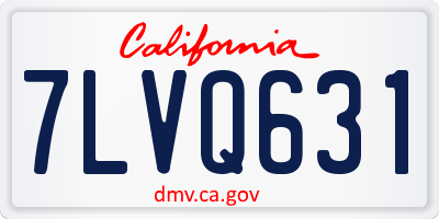 CA license plate 7LVQ631