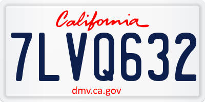 CA license plate 7LVQ632