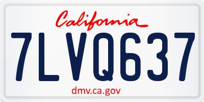 CA license plate 7LVQ637
