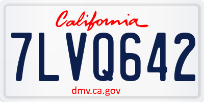 CA license plate 7LVQ642