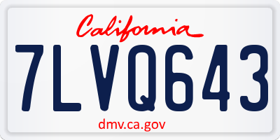 CA license plate 7LVQ643