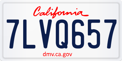 CA license plate 7LVQ657