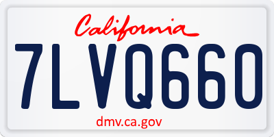 CA license plate 7LVQ660