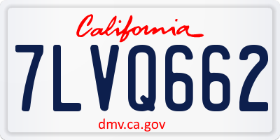 CA license plate 7LVQ662