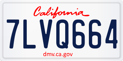 CA license plate 7LVQ664