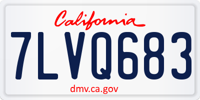 CA license plate 7LVQ683