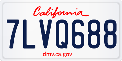 CA license plate 7LVQ688