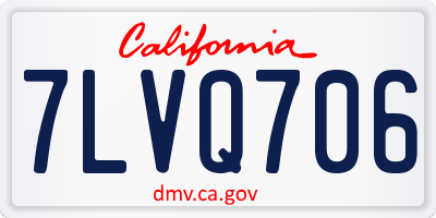 CA license plate 7LVQ706