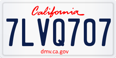 CA license plate 7LVQ707
