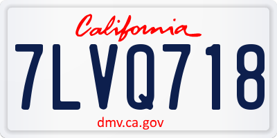 CA license plate 7LVQ718