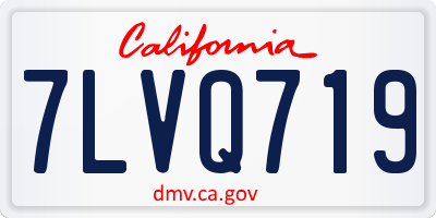 CA license plate 7LVQ719